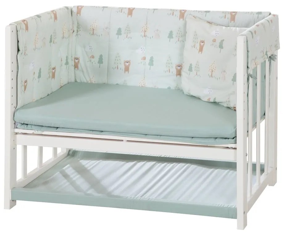 Biała kołyska dostawna z regulowaną wysokością 90x45 cm Woodland Buddies – Roba