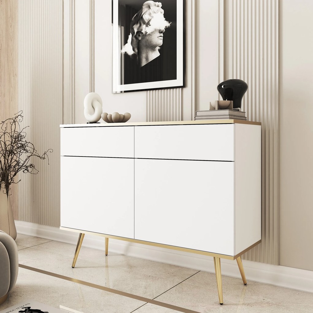 Komoda VENEZIA 107 cm do Salonu Sypialni Biały