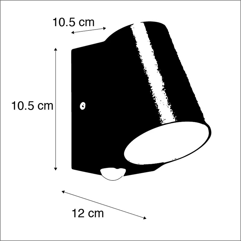 Zewnetrzna Lampa zewnętrzna antracytowa z czujnikiem ruchu w zestawie z LED - Uma Nowoczesny Oswietlenie zewnetrzne
