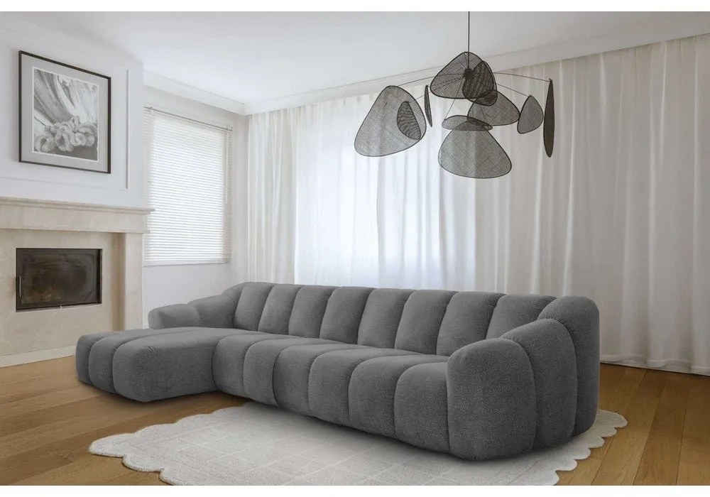 Szary narożnik (lewostronny/z szezlongiem) Shell – Miuform