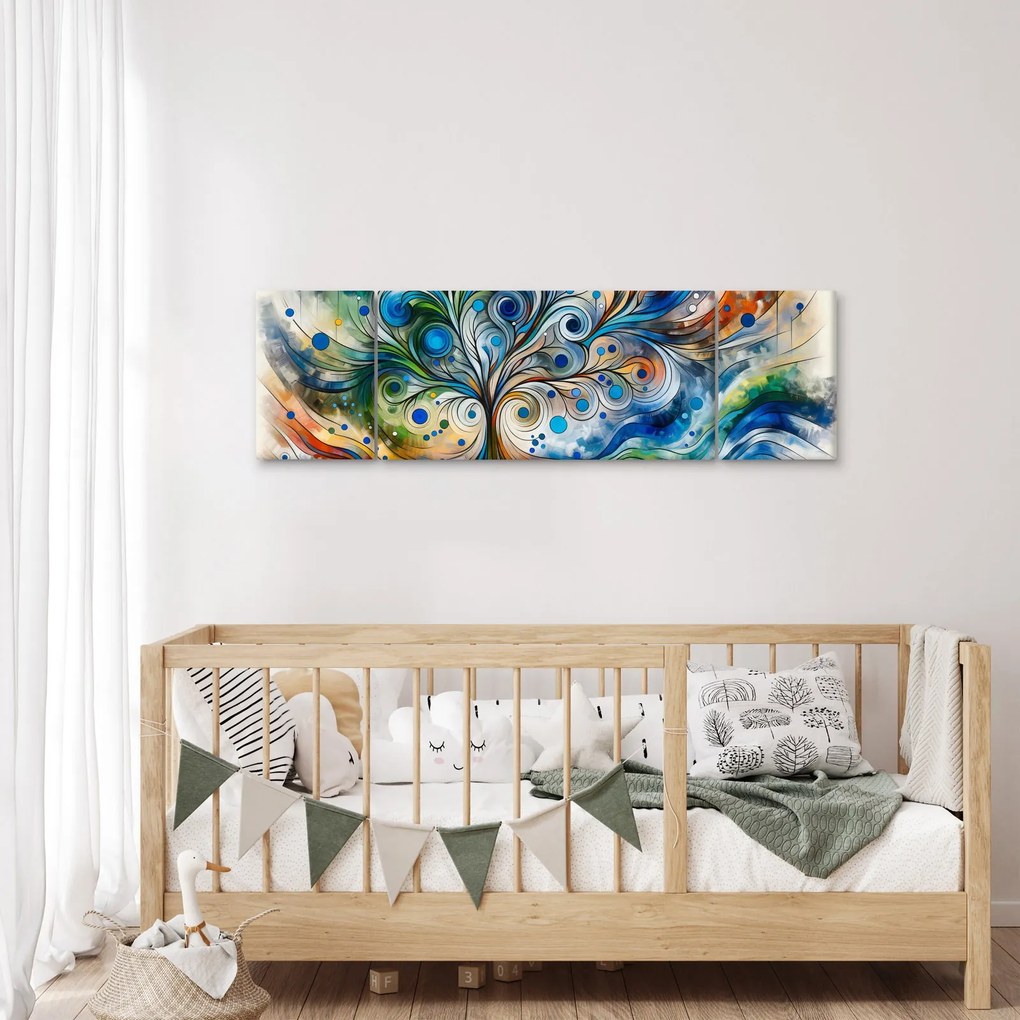 Obraz – Kolorowe energetyczne drzewo (170x50 cm)