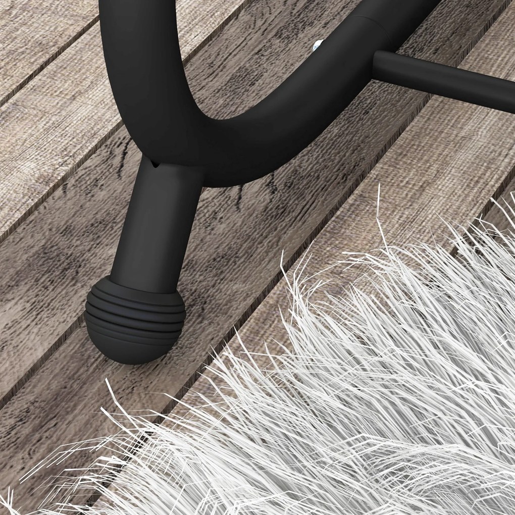 Outsunny Huśtawka Ogrodowa, 3-osobowa z Uchwytami na Napoje, Stal, 200 x 120 x 164 cm, Brązowa