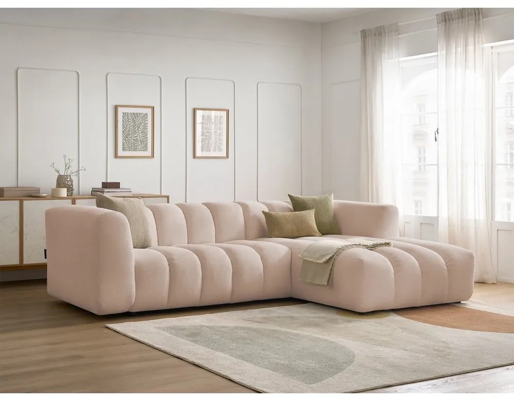 Beżowy narożnik (prawostronny/z szezlongiem) Talia – Bobochic Paris