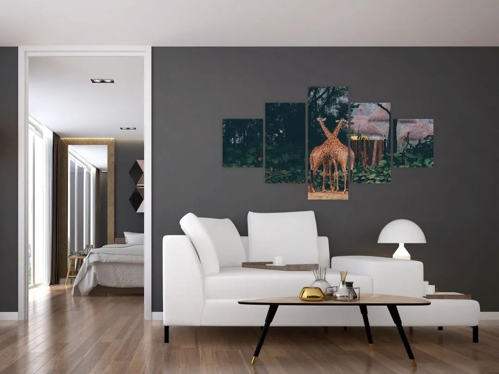 Obraz dwóch żyraf (125x70 cm)