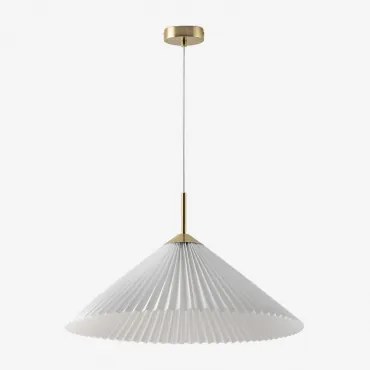 Lampa Sufitowa Wisząca Z Metalu I Tkaniny Margalida Złoto - Sklum