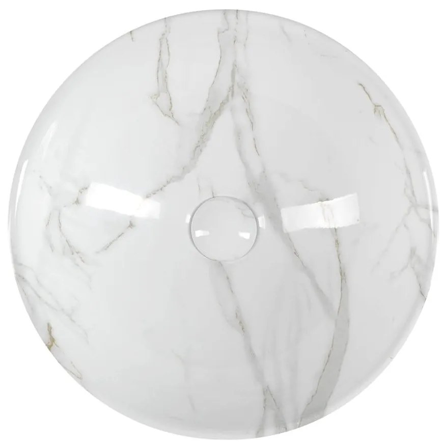 Biała ceramiczna okrągła umywalka ø 42 cm Dalma – Sapho