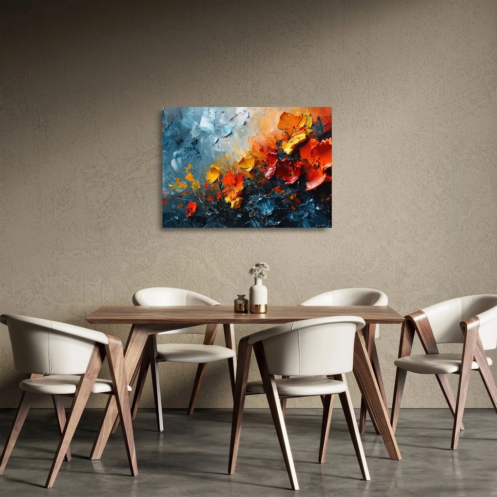 Obraz na szkle - Abstrakcyjny obraz kwiatów III. (70x50 cm)