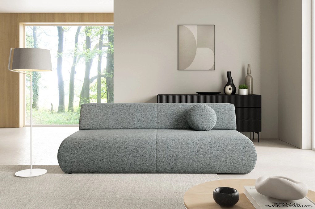 Masseno Sofa DELTA z funkcją spania i pojemnikiem na pościel, Rozkładana sofa - Szary, PUENTE 92