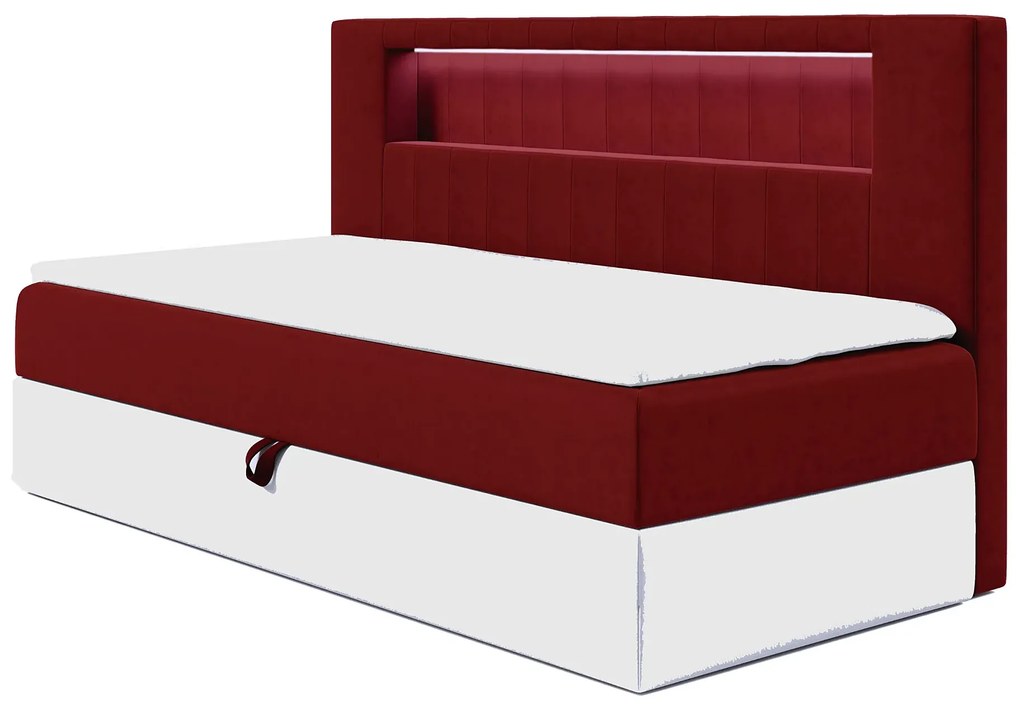 Czerwone łóżko kontynentalne z pojemnikiem 3 rozmiary A8-D39