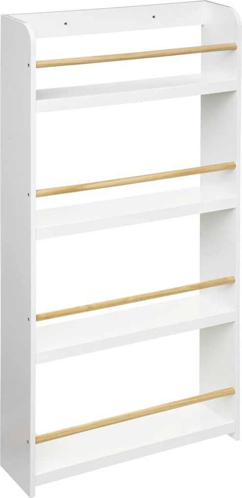 Regał na książki dla dzieci, 4 poziomy, 55 x 15 x 112 cm