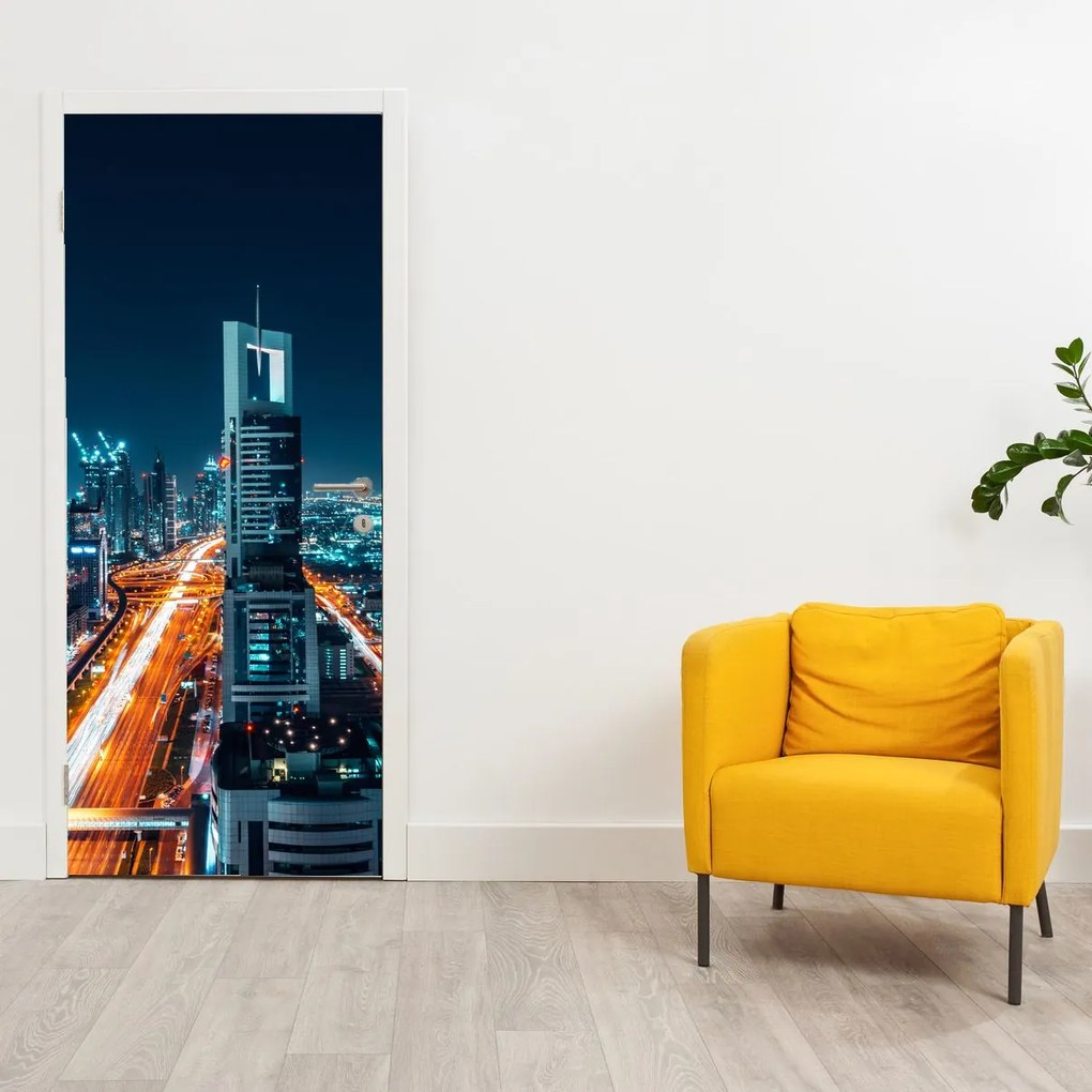 Fototapeta na drzwi - Dubaj noc (95x205cm)