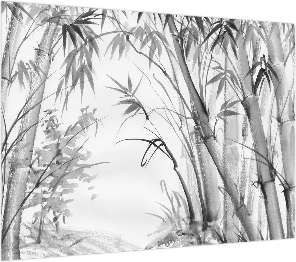Obraz na szkle - Las bambusowy (70x50 cm)