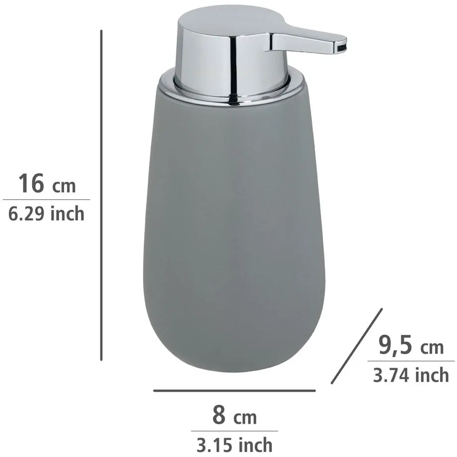 Szary ceramiczny dozownik do mydła 320 ml Badi – Wenko