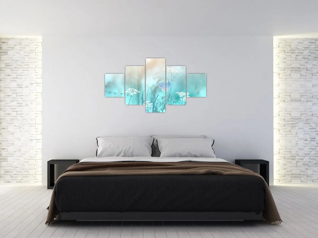 Obraz - Motyl w niebieskim (125x70 cm)