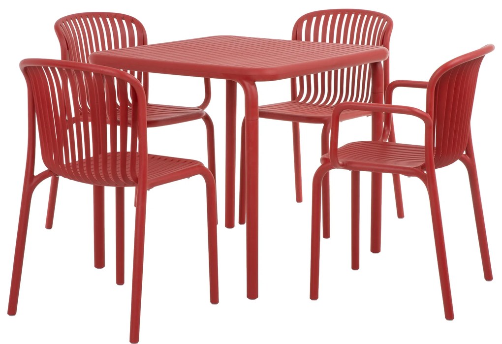 Zestaw mebli ogrodowych Brene Retro Red FERNE