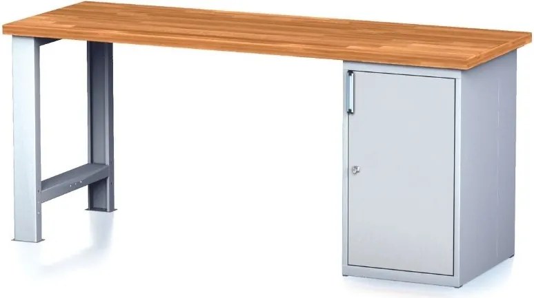 Stół warsztatowy MECHANIC, 2000x685x880 mm, 1x szafka, szary
