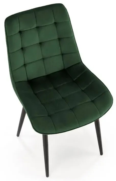 Krzesło tapicerowane K580 VELVET zielone HALMAR