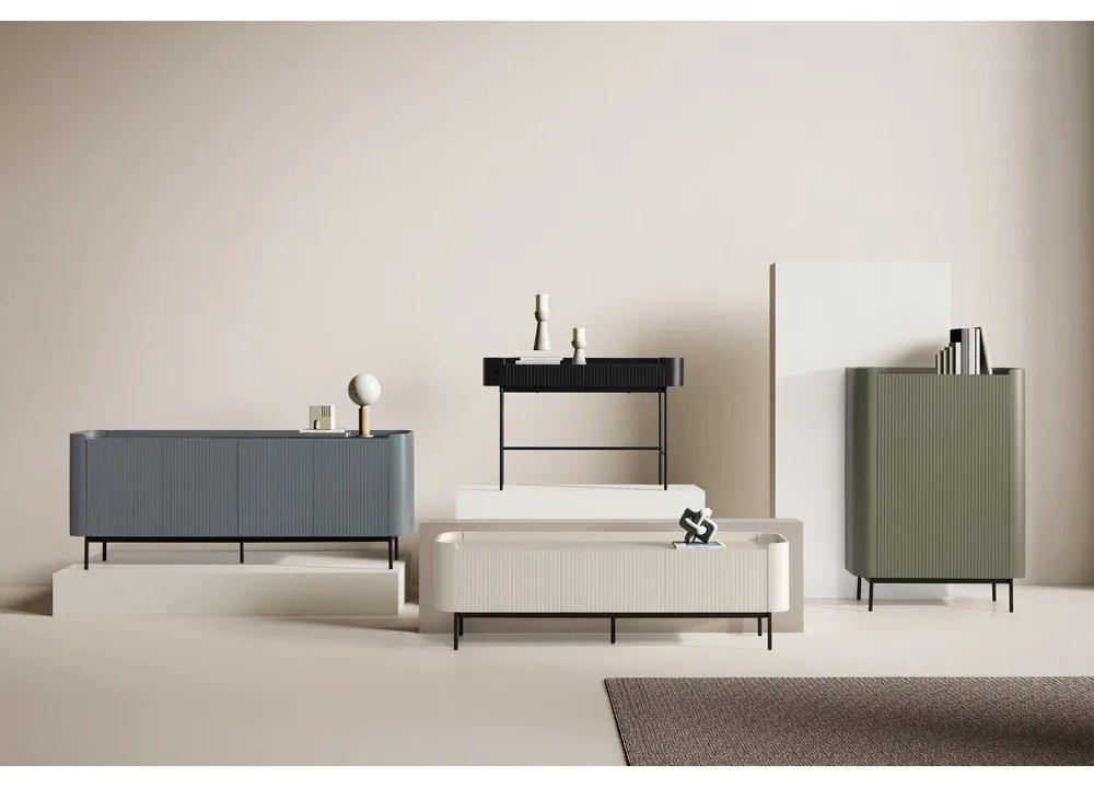 Szaroniebieska szafka pod TV 180x55x40 cm Willa – MOME