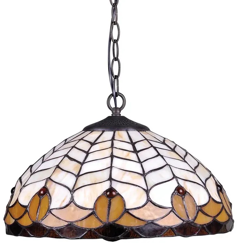 Lampa wisząca retro z witrażowym kloszem - S946-Grano