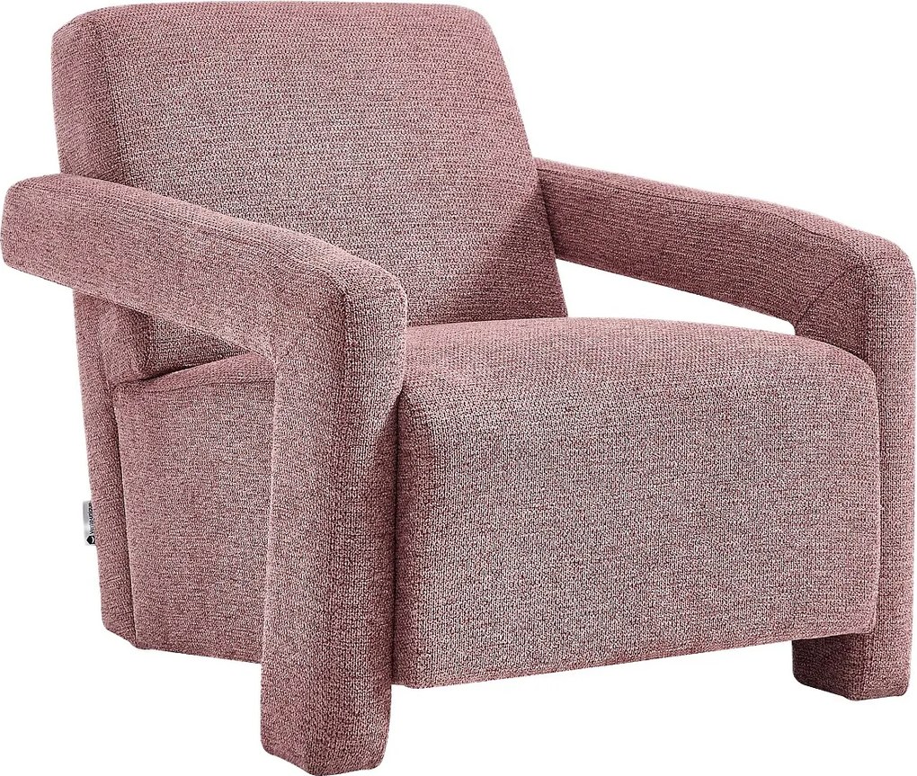 Fotel z czerwonej teksturowanej tkaniny ISPARTA