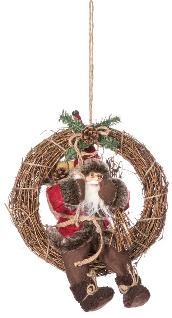 Świąteczny wieniec z Mikołajem, Ø 30 cm