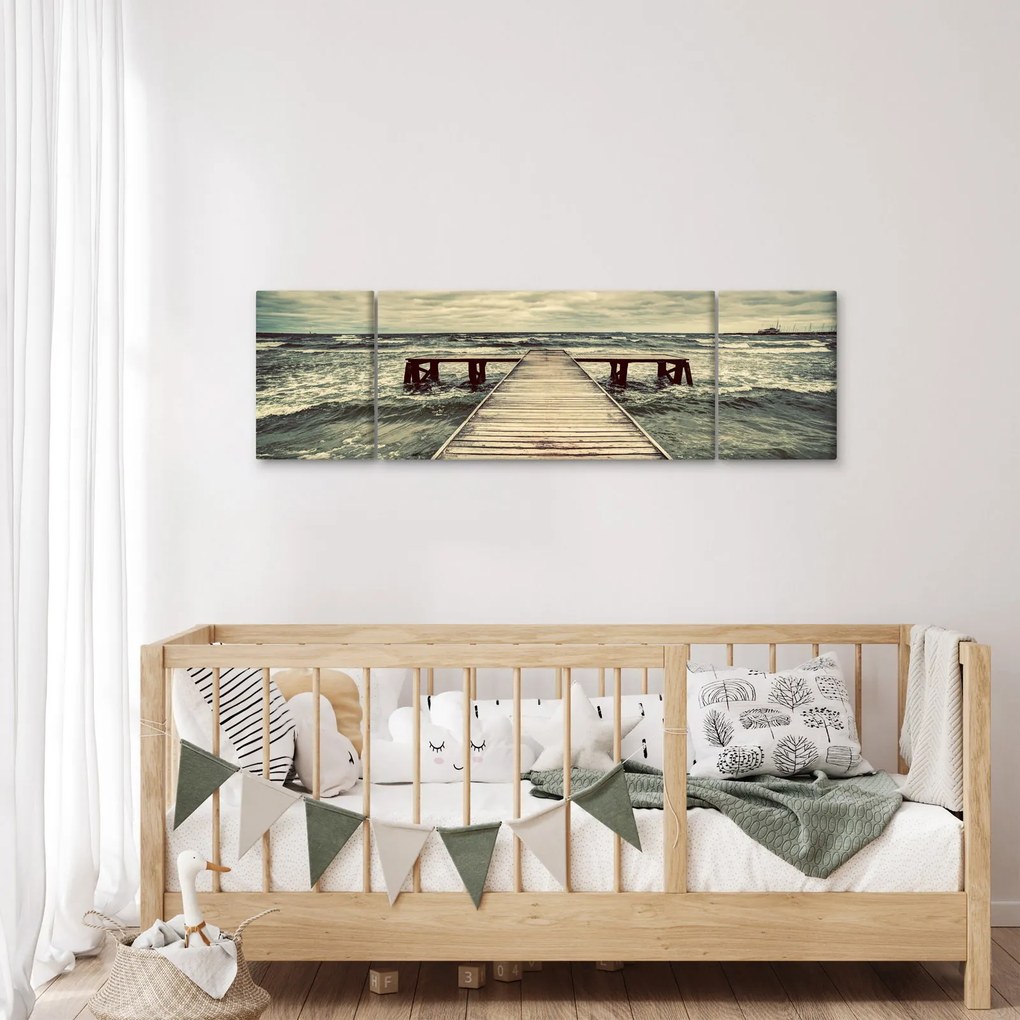 Obraz drewnianego molo na morzu (170x50 cm)