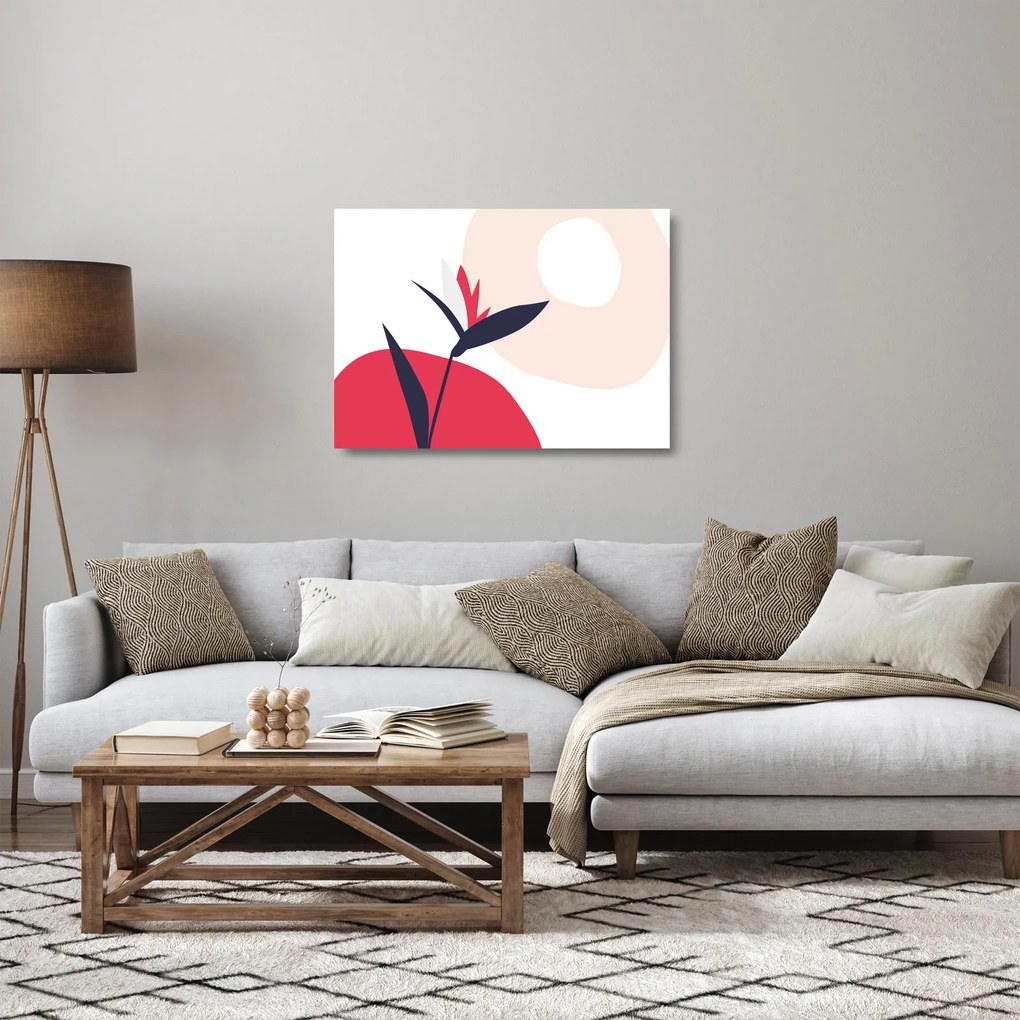 Obraz na szkle - Różowa abstrakcja kwiatowa N⁰1 (70x50 cm)