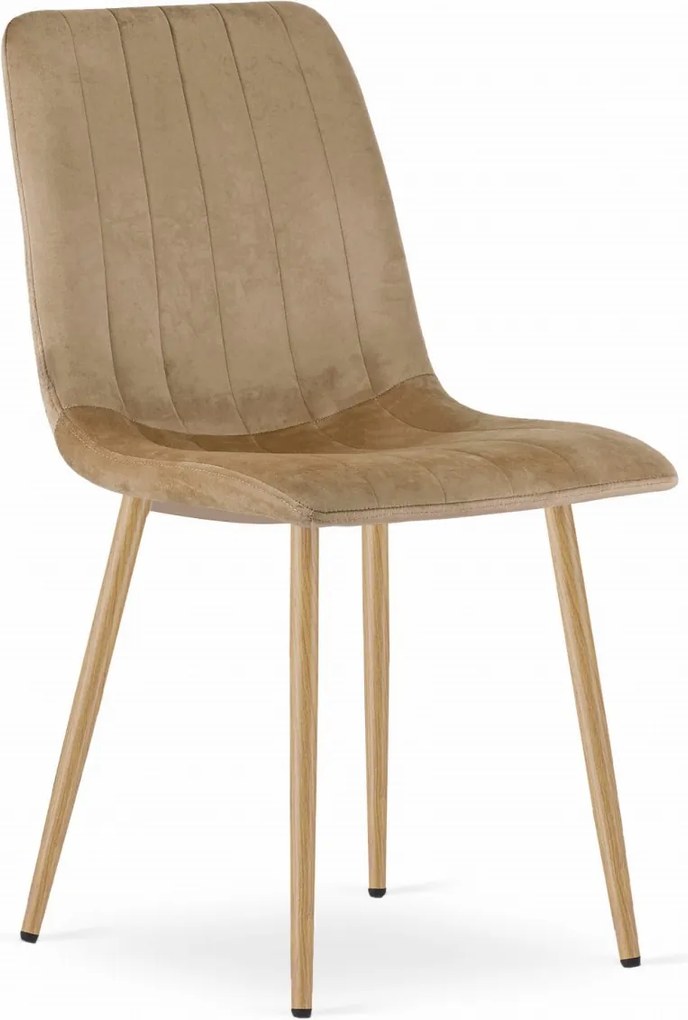 Brązowe krzesło do kuchni LAVA aksamitne