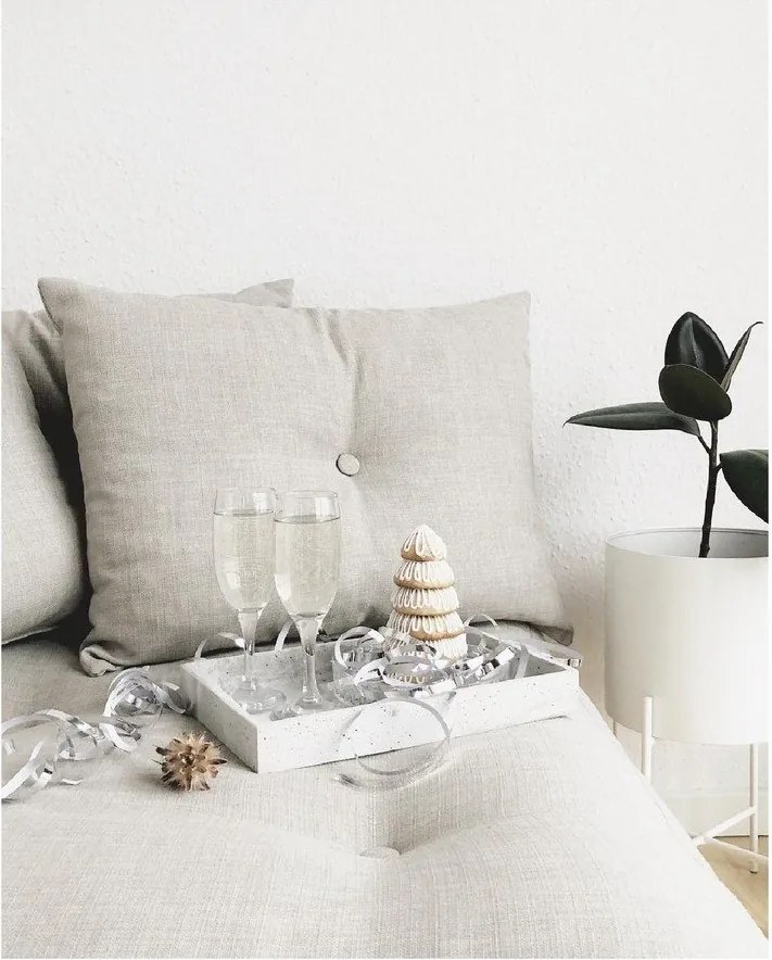 Podnóżek z szarym obiciem Karup Design Senza Natural/Grey