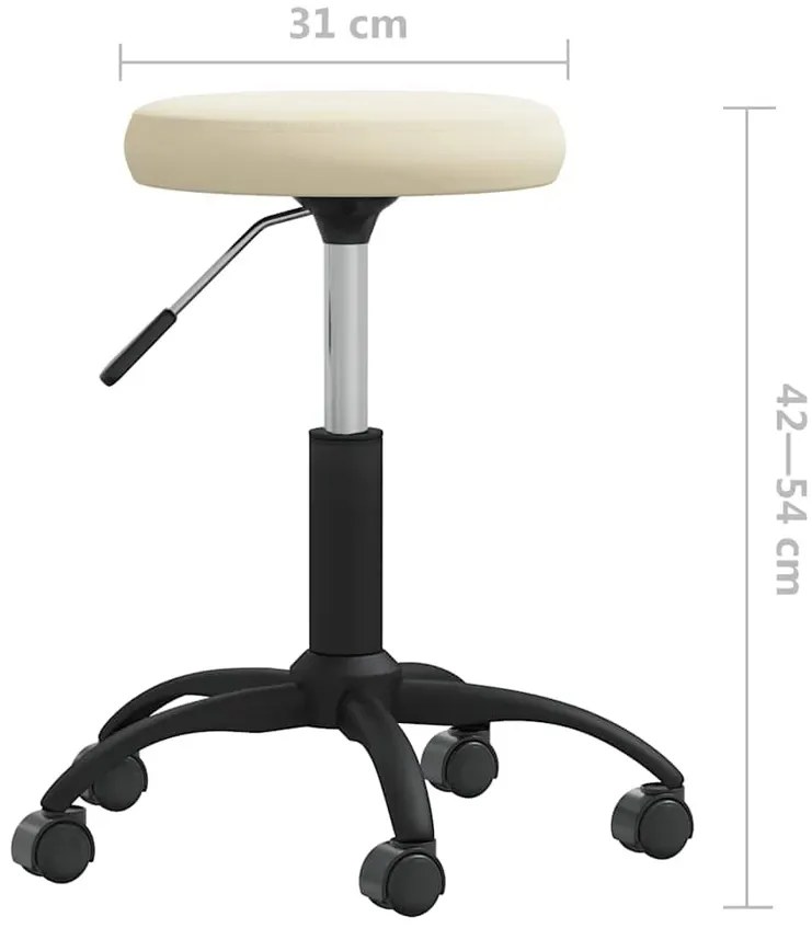 Kremowy obrotowy taboret na kółkach K1-N84