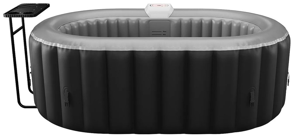 SPA dmuchane owalne 2-osobowe - Dł.190xSzer.120xWys.65cm - 90 dysz powietrznych - czarny -  B-LUCKY