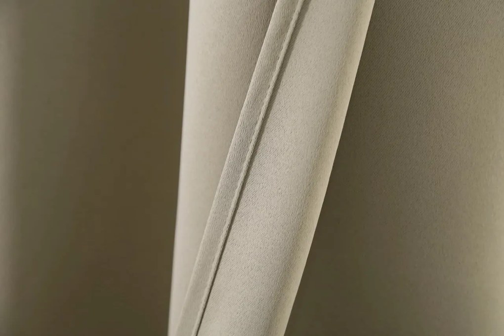 Zasłona OXFORD 140x270 cm, beżowa Zawieszanie: Taśma z wiązaniami