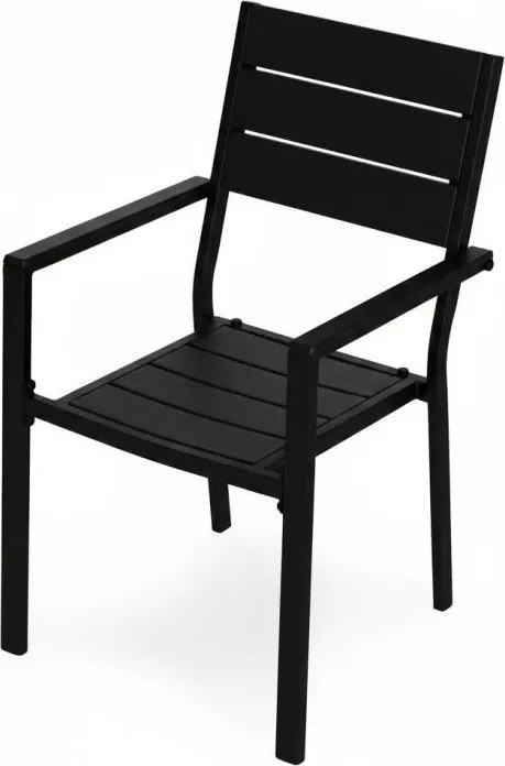 Krzesła ogrodowe Caprila - zestaw 2 szt. na taras i balkon, kolor czarny