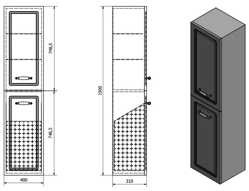 Biała szafka łazienkowa 40x150 cm Favolo – Sapho
