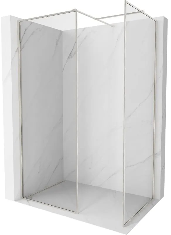 Mexen Kioto-F ścianka prysznicowa Walk-in z ramką 100 x 100 cm, transparent 8 mm, nikiel szczotkowany - 800-100-202-04-97-100