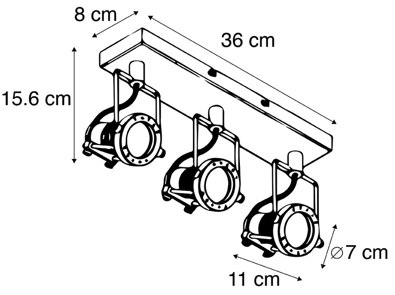 Industrialny reflektor czarny 3-punktowy - Suplux