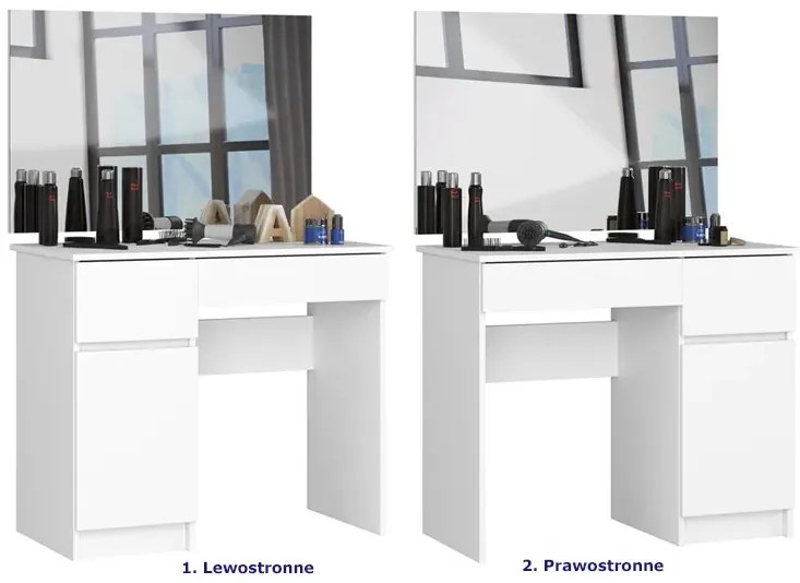 Biurko z toaletką z lustrem na kosmetyki prawostronne A4-G06