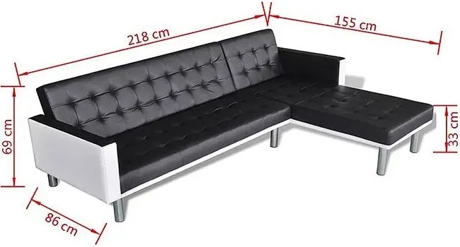 Rozkładany czarny narożnik - Iwez 5Q