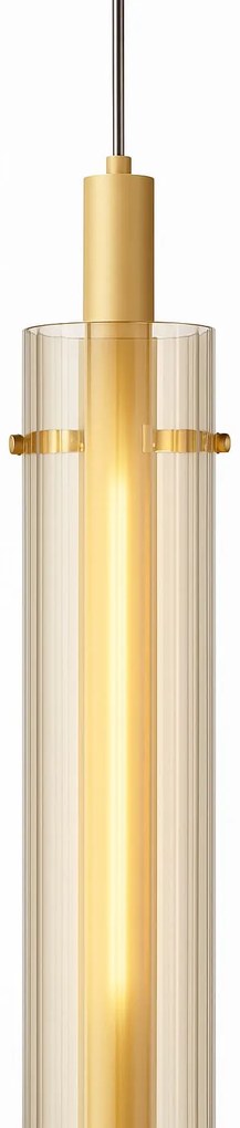 Lampa wisząca LED Ariana Złota – nowoczesne oświetlenie z eleganckim szklanym akcentem