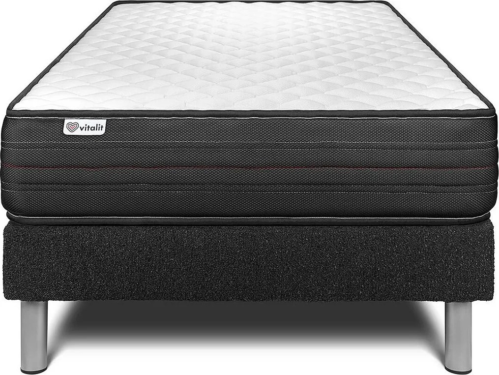 lózka z materacem VITALPOWER 120 x 190 cm Rama lózka Czarny