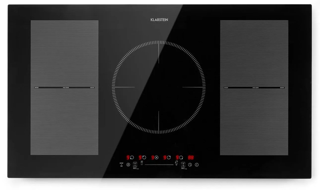 Klarstein Delicatessa 90cm Płyta Indukcyjna 2StrefyFlex 5 Stref Gotowania Czarny