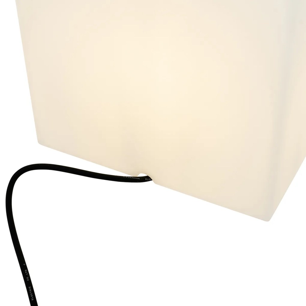 Zewnetrzna Inteligentna lampa zewnętrzna biała kwadratowa 30 cm w komplecie z LED A60 IP44 - Nura Nowoczesny Oswietlenie zewnetrzne