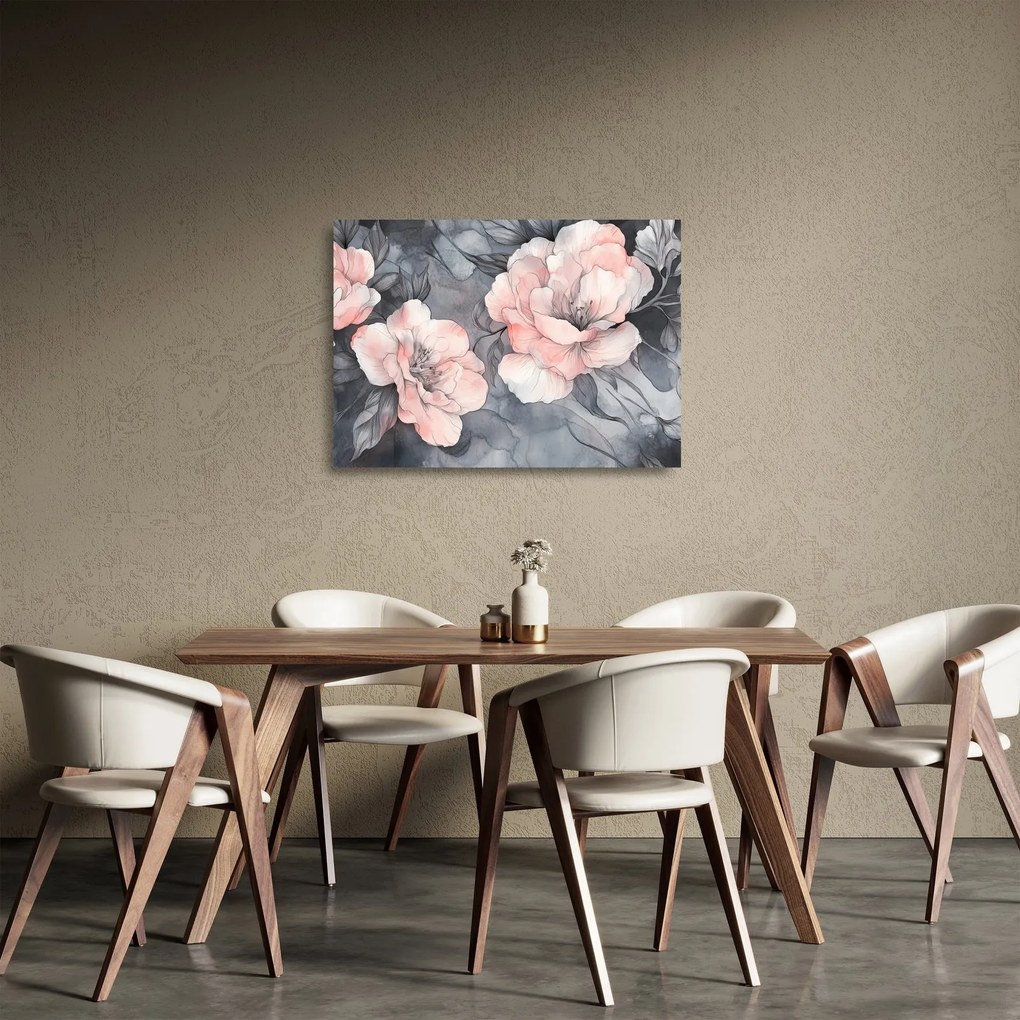 Obraz na szkle - Szkic kwiatów (70x50 cm)