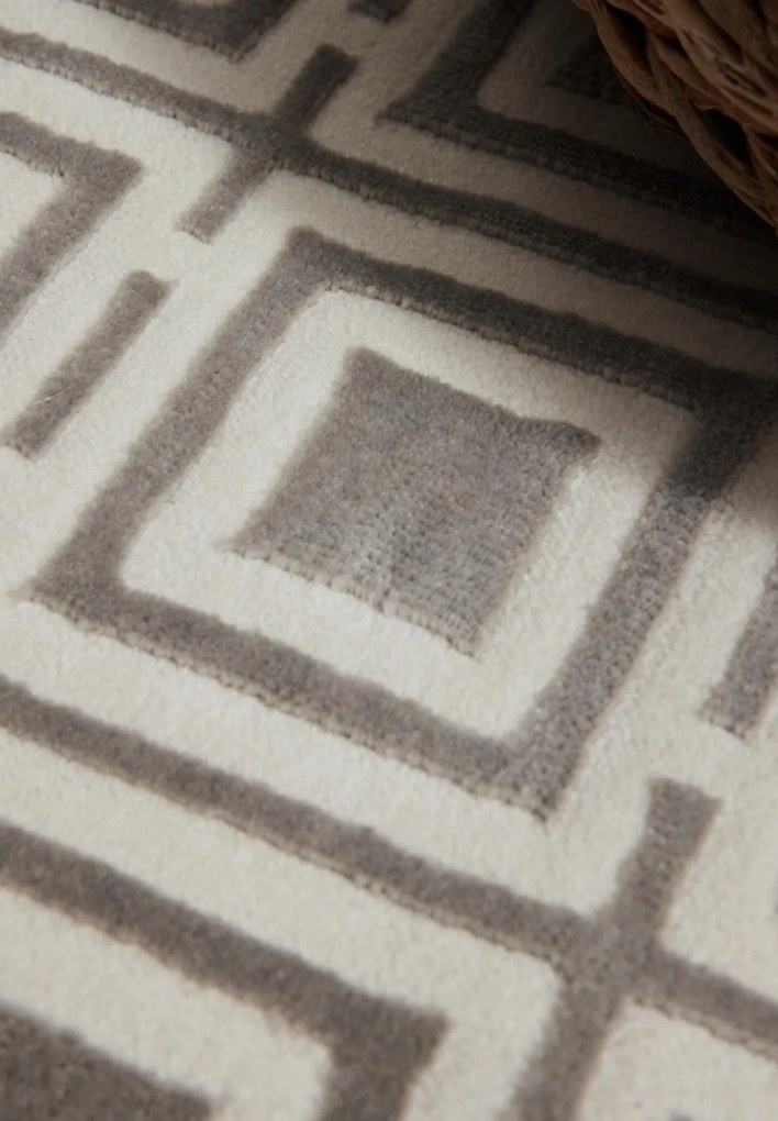 Dywan nowoczesny Perles romby szaro-kremowe 200 cm x 280 cm