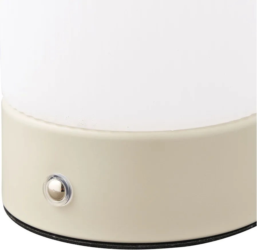 Biała/szarobrązowa metalowa lampa stołowa z plastikowym kloszem (wysokość 18 cm) Ashford – House Nordic