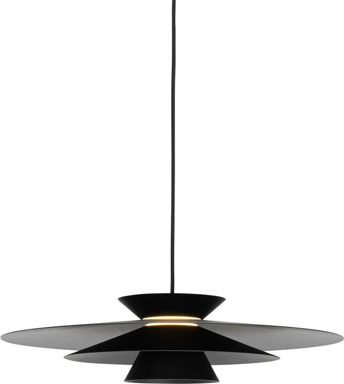 Designerska lampa wisząca czarna w komplecie z LED 3-stopniowy ściemniacz - Pauline
