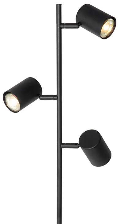 Inteligentna lampa podłogowa czarna 3-punktowa z 3 żarówkami Wifi GU10 50mm - Jeana