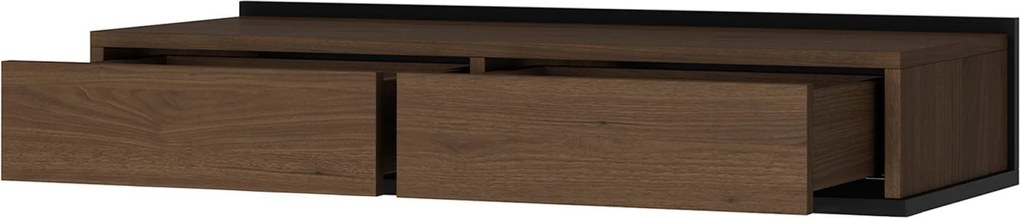 Konsola wisząca Zenar 100 cm z szufladami - orzech elegant / czarny