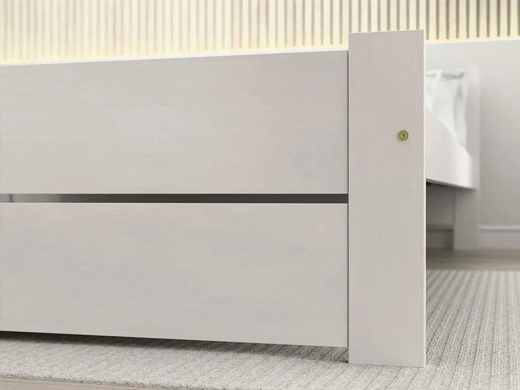 Łóżko IKAROS DOUBLE 80 x 200 cm, białe Materac: Materac Sommera 18 cm