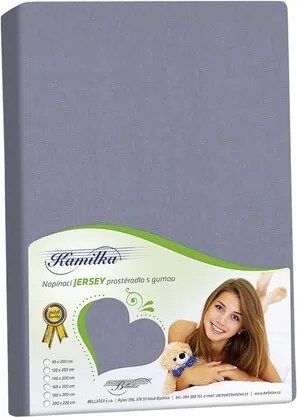 Bellatex Prześcieradło jersey na wysoki materac Kamilka ciemnoszary, 90 x 200 cm